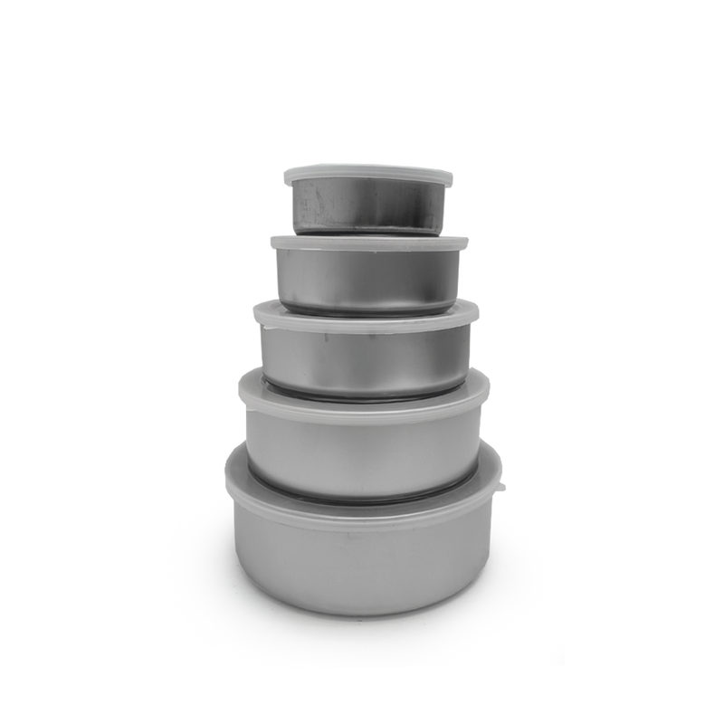 Envases 5Pz Acero con Tapa