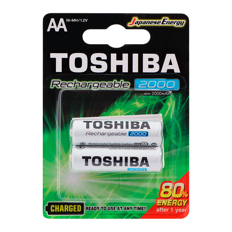 Pilla AA Toshiba Recargable 2 Pz