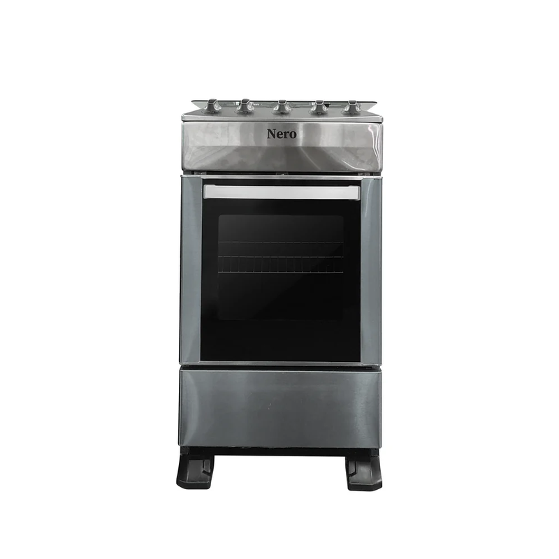 Cocina a gas 20" 4h c/horno acero inoxidable Nero