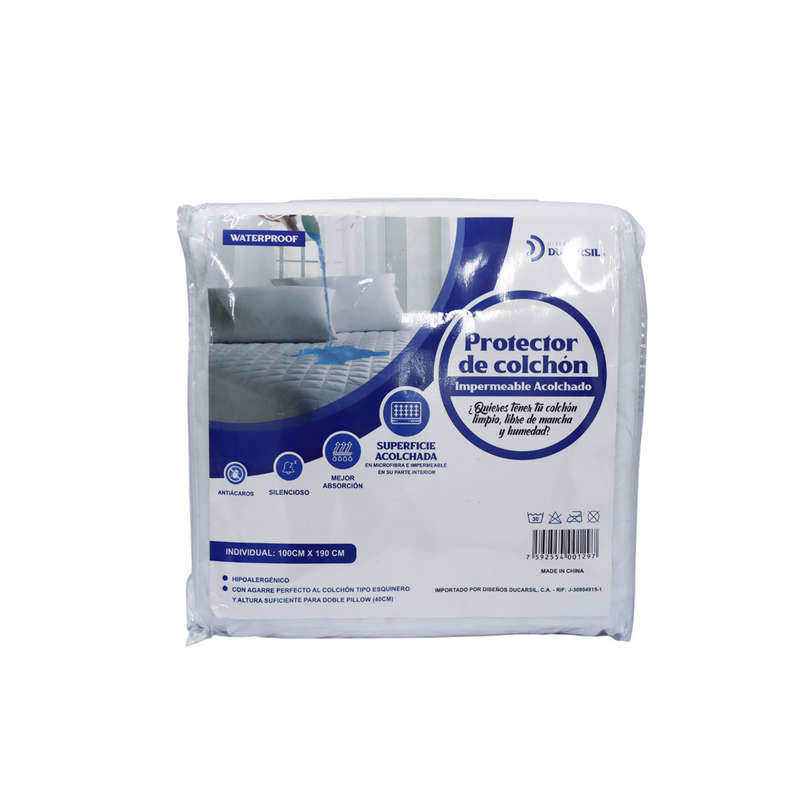 Protector de Colchón individual Impermeable Acolchado