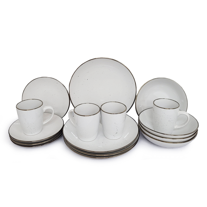 Vajilla 16Pz Cuadrada Negra Stoneware