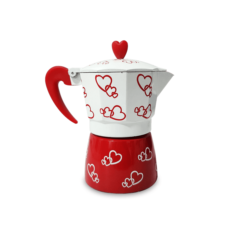 Cafetera Greca Moka Corazones 3TZ