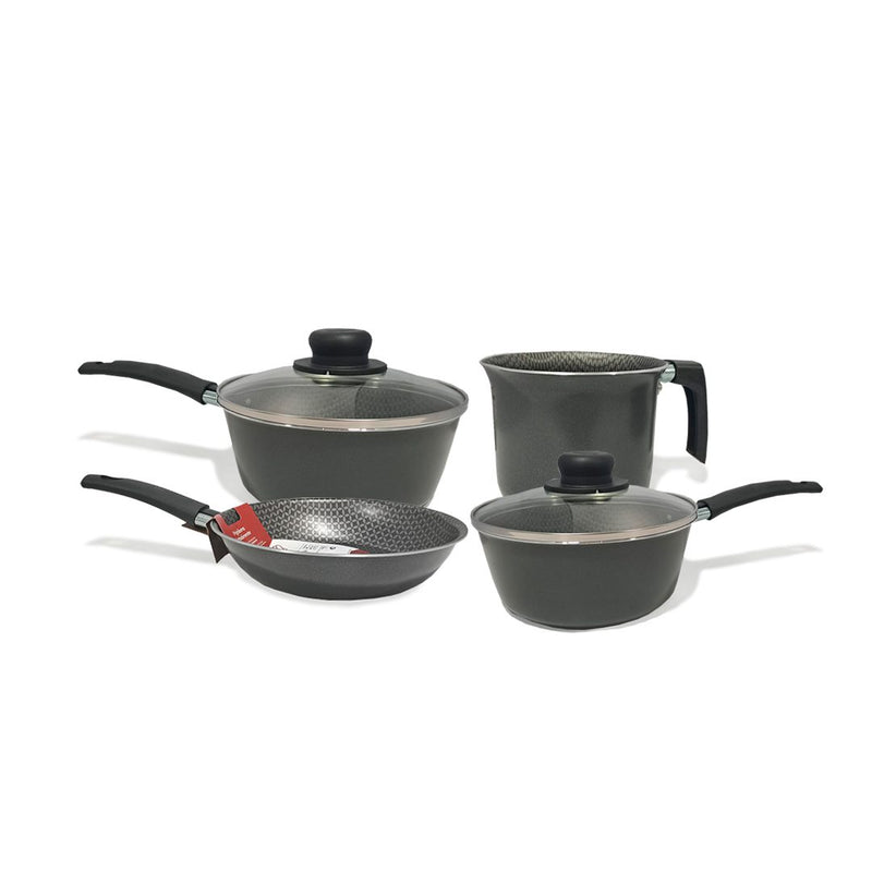 Juego de ollas 4 Piezas Multiflon (negra y roja)