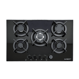 Tope a Gas 30" 5H Vidrio Templado Negro Sankey