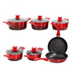 Juego de ollas 12 Pz Epicure Escarlata (inducción)