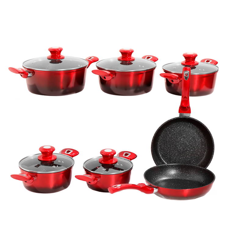 Juego de ollas 12 Pz Epicure Escarlata (inducción)