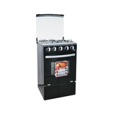 Cocina a gas 20" de piso 3h + 1 elect c/horno negro