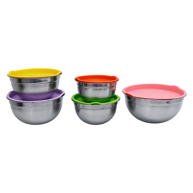 Bowl 5Pza AZ9009 Acero c/tapa