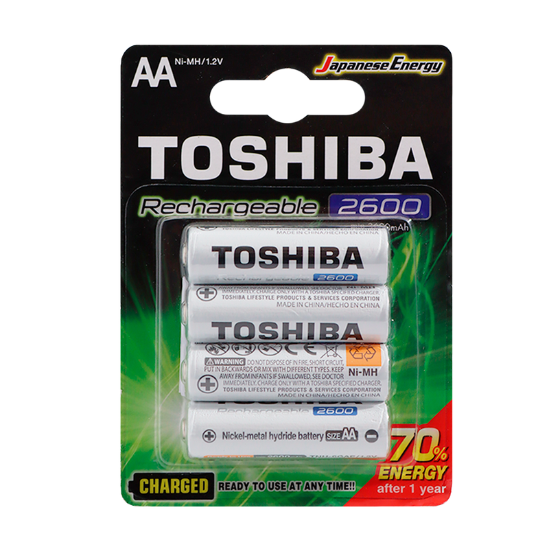 Pila AA Toshiba Recargable 2600 mAh