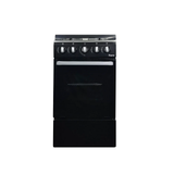 Cocina a gas 20" 4h c/horno negro Nero