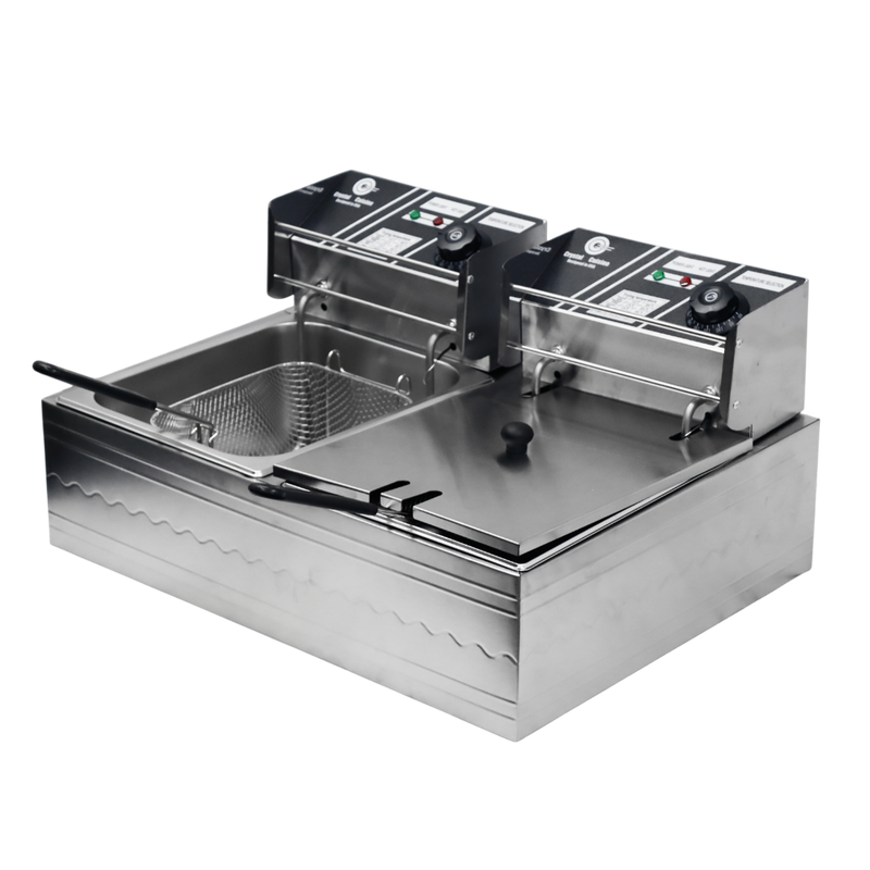 Freidora de aceite 6+6 doble Crystal Cuisine
