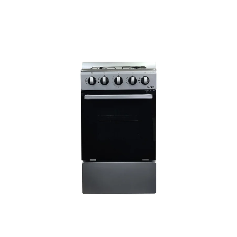 Cocina a gas 20" 4h c/horno plateada Nero