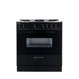 Cocina OMEGA 6H Negra Diana Tapa Vidrio