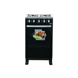 Cocina a gas 20" 4h c/horno negro Nero