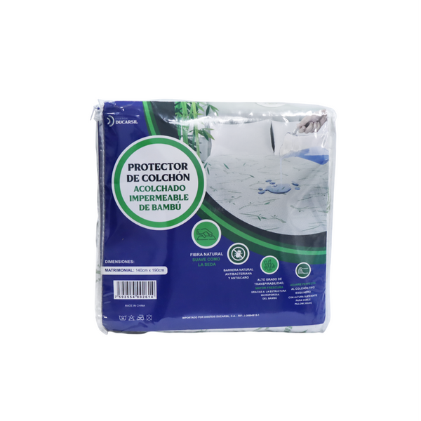 Protector de Colchón Matrimonial Acolchado Impermeable de Bambú. - 1-71.png