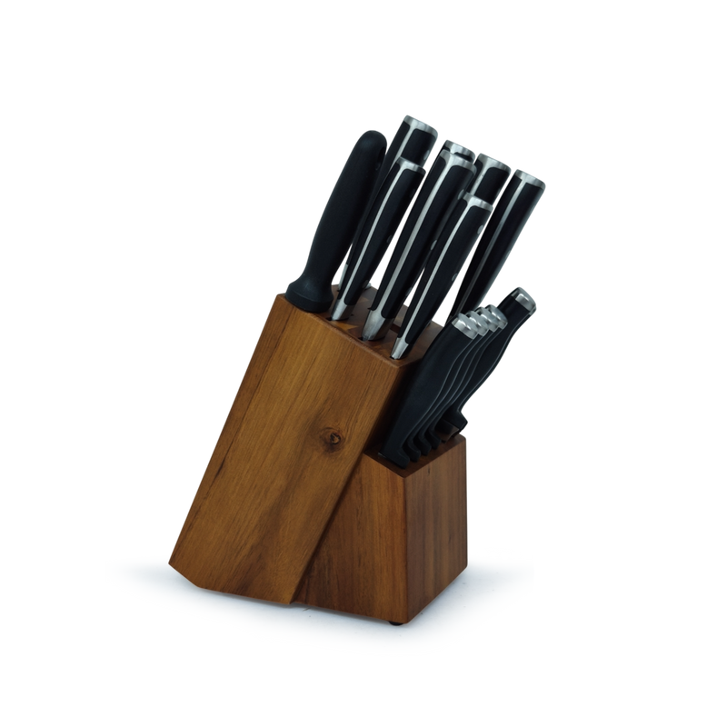Cuchillos 16pz con taco de madera Lemond Elegante