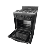 Cocina a gas 4H Negra Omega