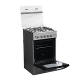 Cocina omega 4H Plateada C/tapa de vidrio