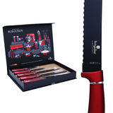set de cuchillos 5PZ C/Tabla Berlinger Haus Burgundy