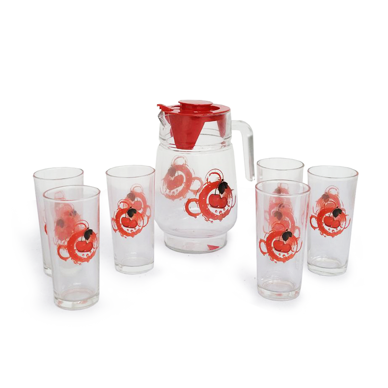 Jarra 6 Vasos Decorado Windrose
