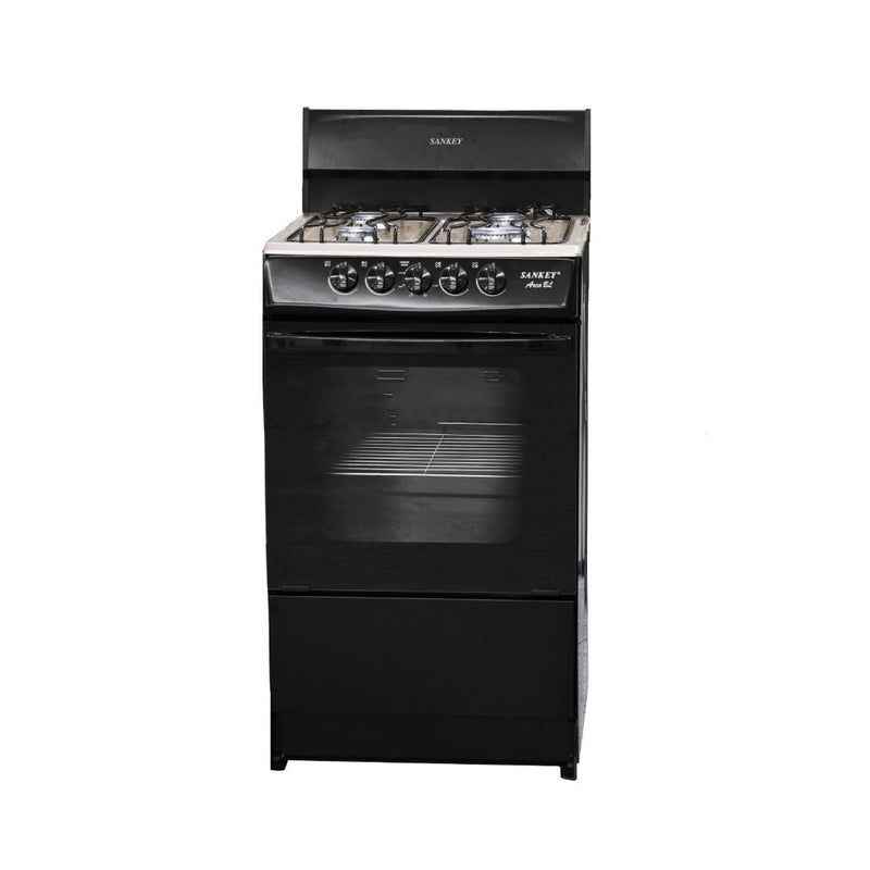Cocina 20″ 4h Gas Sankey Horno Negra