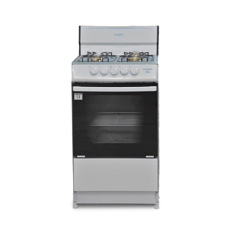 Cocina 20″ 4h Gas Sankey Horno Blanca