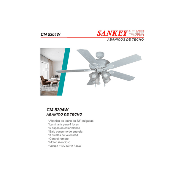 Ventilador Techo Sankey 52" aspa 4 lamparas - CM5204W-f.png