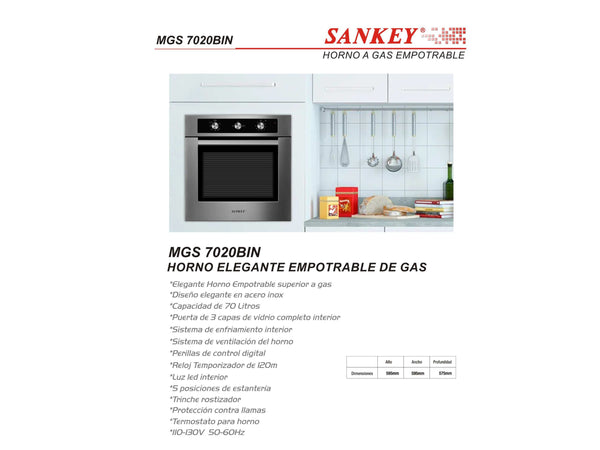 Horno De Gas Empotrable Acero Inoxidable 70 Lts 110-130v SANKEY - MGS7020BIN-F.jpg
