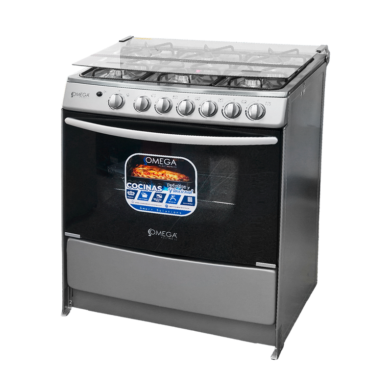 Cocina Omega 6H Plateada T/Vidrio