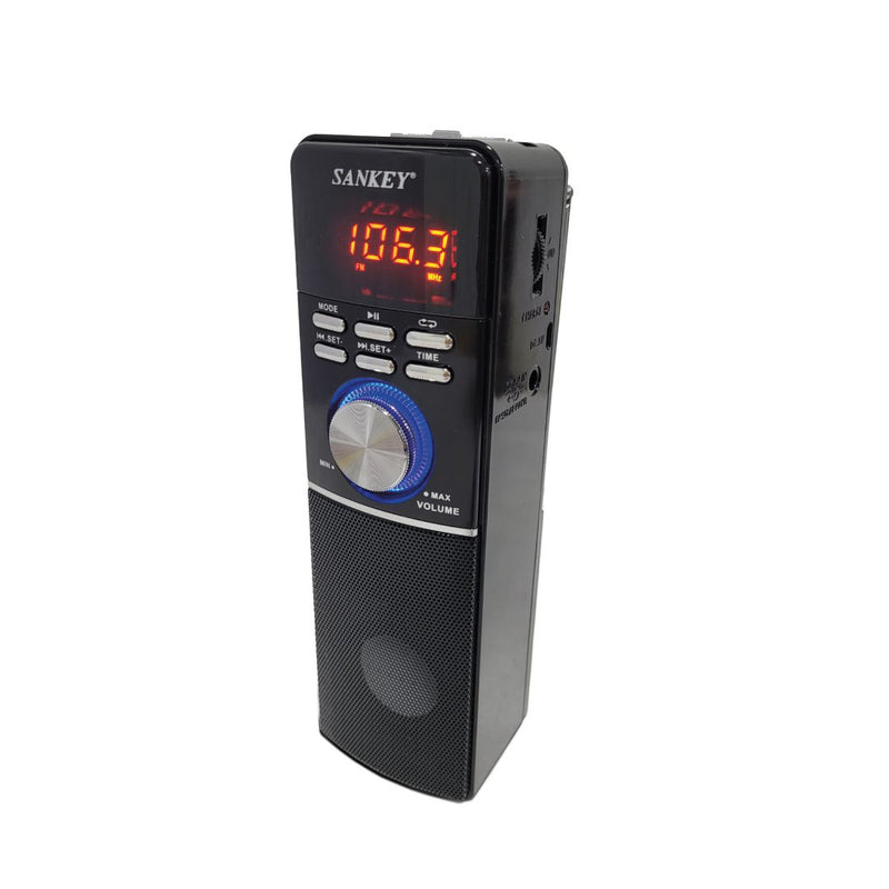Radio portátil AM/FM recargable USB/SD SANKEY / Negro