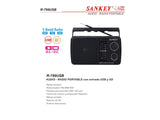 Radio portátil AM/FM recargable USB/SD SANKEY