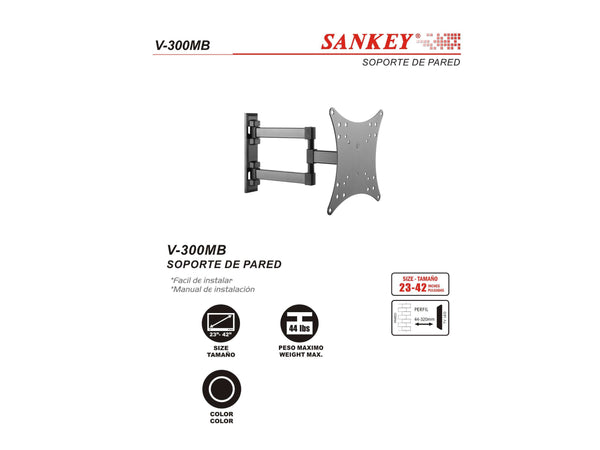 Base de pared P / TV 23"- 42" SANKEY - V300MB-F.jpg